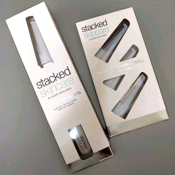 STACKED SKINCARE DERMAPLANING TOOL By Kerry Benjamin W/ 3 Refills NWT SEALED - Picture 1 of 1